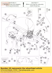 ktm 57331035000 gasklep cpl. - Onderkant