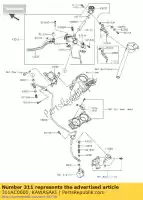 311AC0600, Kawasaki, écrou-hex kaf950g9f kawasaki h2 h2r 1000 2015 2016, Nouveau