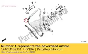 honda 14401MGZJ01 ketting, nok (130l) (daido) (sch0409 sv) - Onderkant