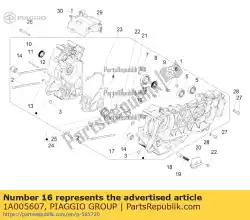 schroef van Piaggio Group, met onderdeel nummer 1A005607, bestel je hier online: