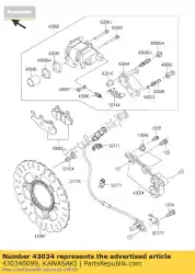 Here you can order the holder-brake,rr from Kawasaki, with part number 430340099: