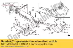 blijf comp., tailcover van Honda, met onderdeel nummer 18317MCT640, bestel je hier online: