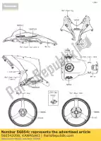 560542098, Kawasaki, 01 mark,onderkap,rechts,kawasaki kawasaki  1000 2017 2018, Nieuw