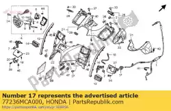 Here you can order the plate, pocket lock from Honda, with part number 77236MCA000: