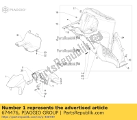 674476, Aprilia, guarda-lamas dianteiro (formiga), Novo