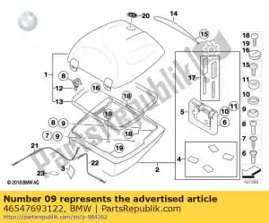 bmw 46547693122 lavadora de plástico - Lado inferior