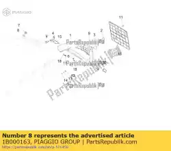 platte ring van Piaggio Group, met onderdeel nummer 1B000163, bestel je hier online: