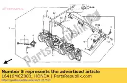 plaat, voorgerecht van Honda, met onderdeel nummer 16419MCZ003, bestel je hier online: