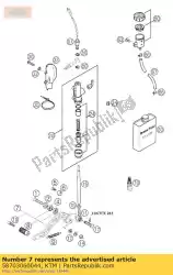 voetremhendel cpl. Duke 2000 van KTM, met onderdeel nummer 58703060044, bestel je hier online: