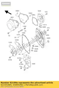 kawasaki 921501885 bolt,6x50 zx600-e2 - Bottom side