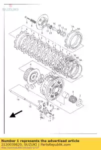 suzuki 2120039820 conjunto de engrenagens, prima - Lado inferior