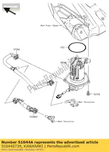 Kawasaki 510440739 tubo-assy, ??carburante - Il fondo