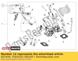 Aprilia 855490, Cavo dell'aria, OEM: Aprilia 855490