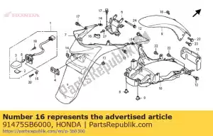 Honda 91475SB6000 clipe, chicote de fios (6,3 mm - Lado inferior