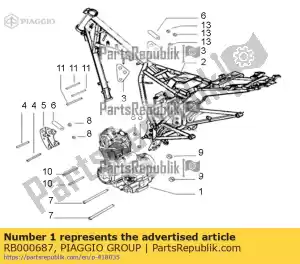 Piaggio Group RB000687 motor, 150 cc - Lado inferior