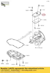 kawasaki 140700007 cuerpo respirador ej800acfa - Lado inferior