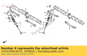 Honda 14201MW3670 nokkenas, ex - Onderkant