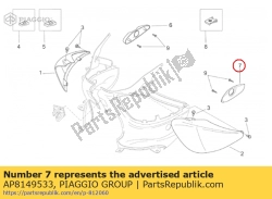 Aprilia AP8149533, Coperchio poggiapiedi posteriore sinistro. blu, OEM: Aprilia AP8149533