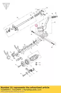 triumph T2080997 pedal de chefe - Lado inferior