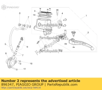 896347, Aprilia, leva frizione con roller, Nieuw