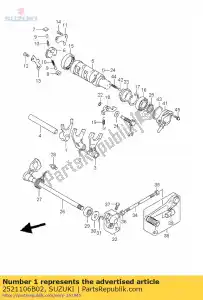 suzuki 2521106B02 fork,gear no1 - Bottom side