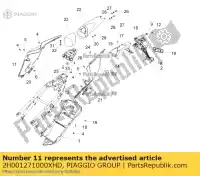 2H001271000XHD, Piaggio Group, carenado trasero derecho. gris aprilia rsv zd4rkl00zd4rkl01 1000 2016, Nuevo