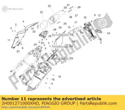 Qui puoi ordinare carenatura posteriore rh. Grigio da Piaggio Group , con numero parte 2H001271000XHD: