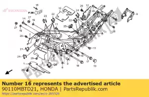 Honda 90110MBTD21 perno, especial, 12x273 - Lado inferior