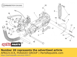 Aprilia AP8221314, Dystans 13x18x132, OEM: Aprilia AP8221314