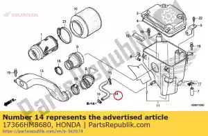 Honda 17366HM8680 tubo, sfiatatoio - Il fondo