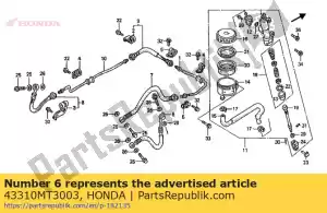 Honda 43310MT3003 manguera, rr. freno (a) - Lado inferior