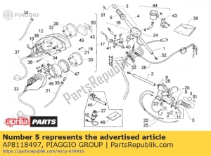 aprilia AP8118497 paire de poignées, jaune, valentino rossi 46, domino - La partie au fond