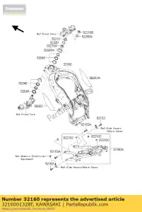 kawasaki 3216001328F frame-comp, fr, f.s.black zx1000 - Dół