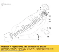 1B0003470000C, Piaggio Group, Fechamento do apoio do encosto piaggio mp mp3 125 250 300 400 500 2008 2009 2010 2011 2012 2013, Novo