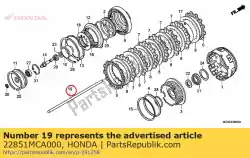 Ici, vous pouvez commander le tige, poussoir d'embrayage auprès de Honda , avec le numéro de pièce 22851MCA000: