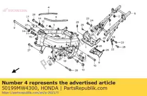 Honda 50199MW4300 borracha, tubo principal - Lado inferior