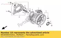 90306KSVD01, Honda, porca, u, 16mm honda fes nss sh 125 150 250 300 2007 2008 2009 2010 2011 2012 2013, Novo