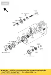 Qui puoi ordinare albero motore, rh ksf450b8f da Kawasaki , con numero parte 130370083: