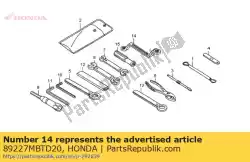 Tutaj możesz zamówić klucz oczkowy 10x12,5 mm od Honda , z numerem części 89227MBTD20: