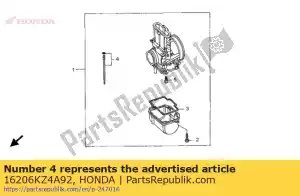 Honda 16206KZ4A92 juego de agujas, chorro (6beg20-7 - Lado inferior