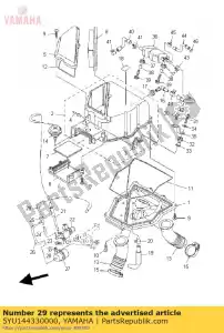 yamaha 5YU144330000 pipe, suction 2 - Bottom side