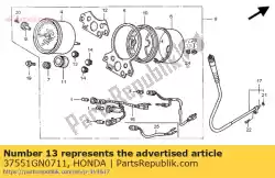 Aqui você pode pedir o lente comp., farol alto piloto (azul) em Honda , com o número da peça 37551GN0711: