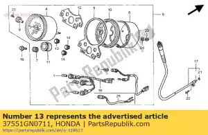 Honda 37551GN0711 lente comp., farol alto piloto (azul) - Lado inferior