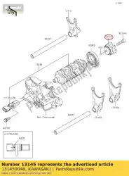 Ici, vous pouvez commander le tambour de changement de came zr1000daf auprès de Kawasaki , avec le numéro de pièce 131450048: