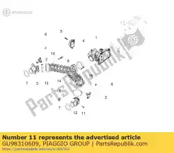 Here you can order the screw m6x10 from Piaggio Group, with part number GU98310609: