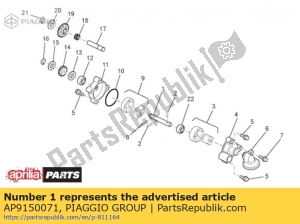 aprilia AP9150071 oil pump shaft assy. - Bottom side