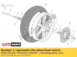 Piaggio Group AP8128126 front wheel. grey - Bottom side