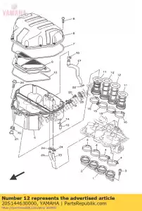 yamaha 20S144630000 joint, air cleaner 2 - Bottom side