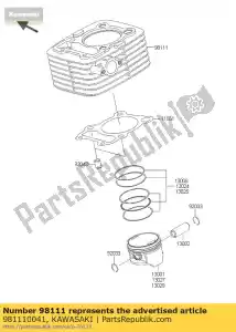 Kawasaki 981110041 motor de compensación de cilindros - Lado inferior