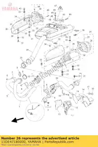 yamaha 11DE47180000 protetor, silencioso 1 - Lado inferior